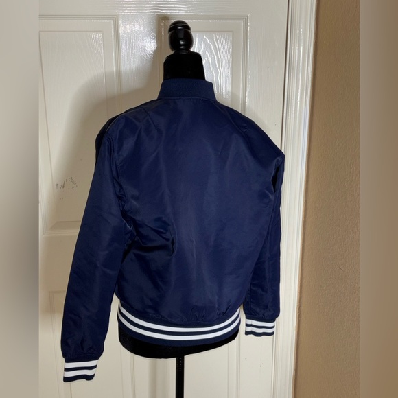 NWOT Women’s Lacoste Varsity Bomber Patch Stripe Jacket Preppy Heritage Sport XS - Picture 5 of 15